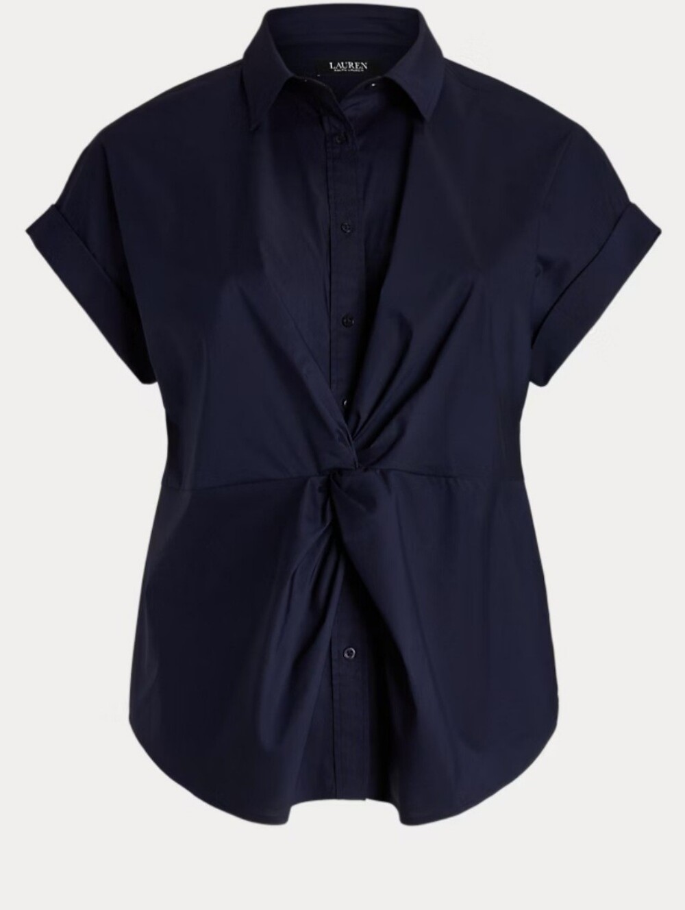 Lauren Ralph Lauren Navy Blue Twist Front Blouse